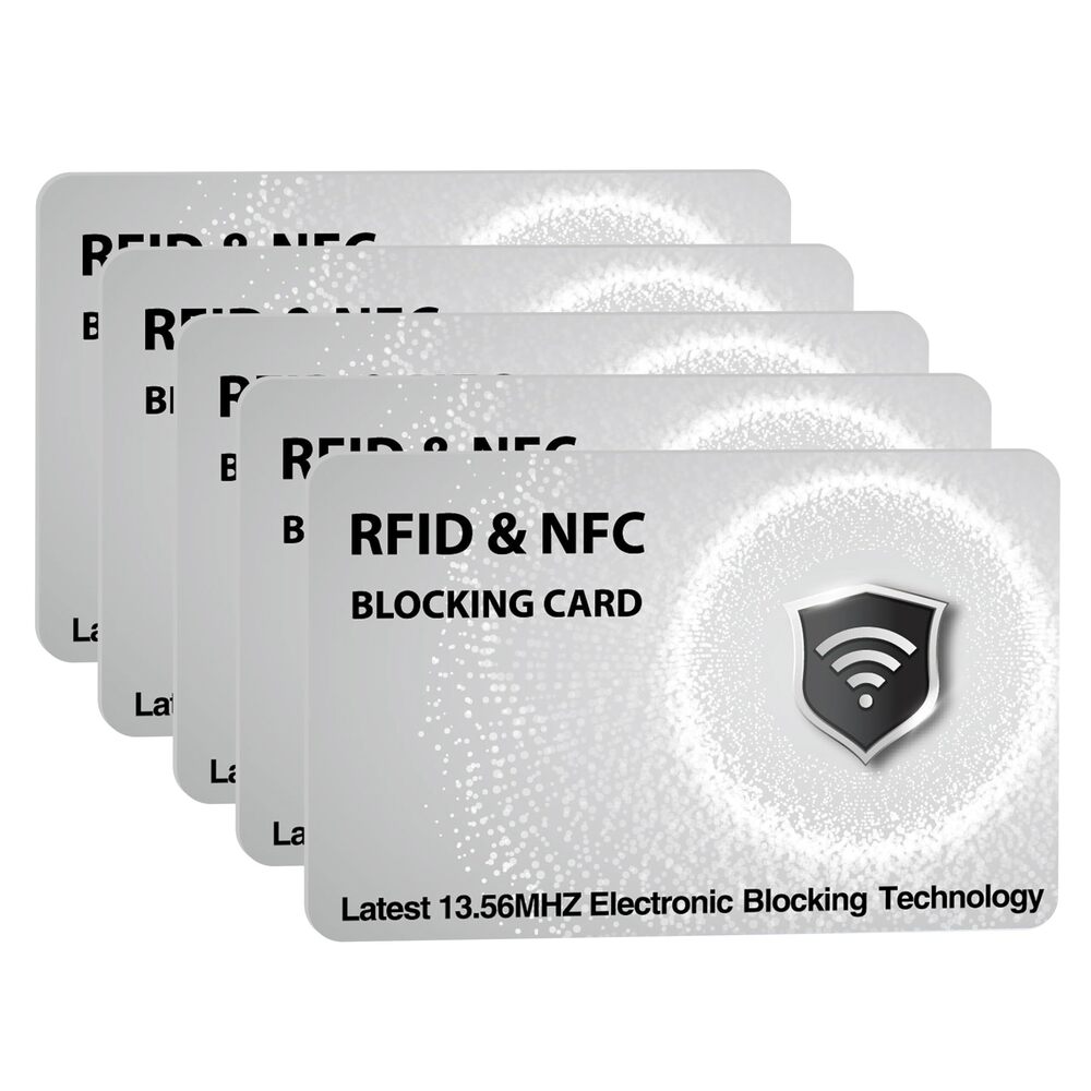 8110 5 Pack RFID Blocking Cards Protect Your Entire Wallet, Purse,